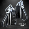 Keycare TPU Key Cover Compatible for Zest, Bolt, Zica, Tiago, Tigor, Nexon, Hexa, Safari Storme, Harrier flip Key | TP29 Silver Black